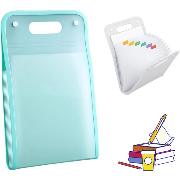 File Organizer, 2025 New Expanding File Folder 13 Pockets with Labels for A4 Letter Size Paper, Extended Waterproof Folder Document Receipt Organizer for Schoolbag Office School Supplies
