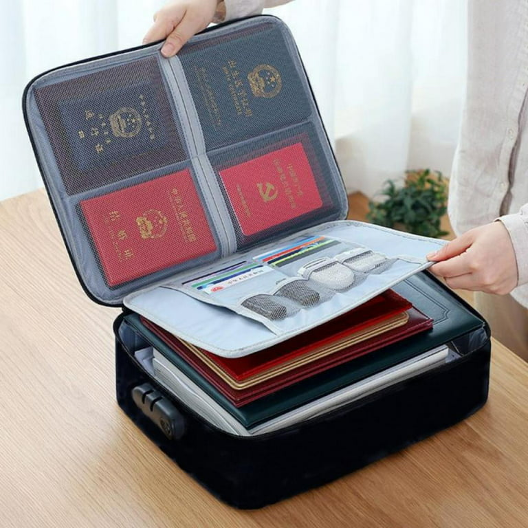 Fireproof Box with Accordion File Folder Document Organizer, 13 Pockets  Important File Organizer Document Safe Storage Bag, Portable Document Box  for