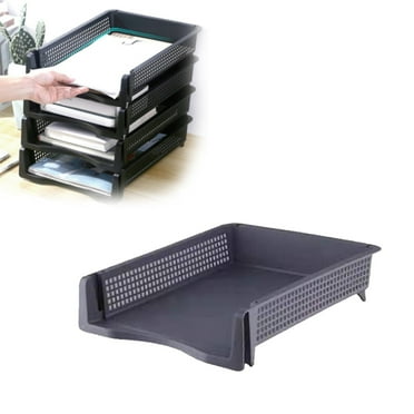 File Organizer Box Desk Letter Tray Collapsible File Folder Organizer Office Desktop File Paper Holder Hanging File Folder Box for Office Document Storage (1 Pack, Gray)