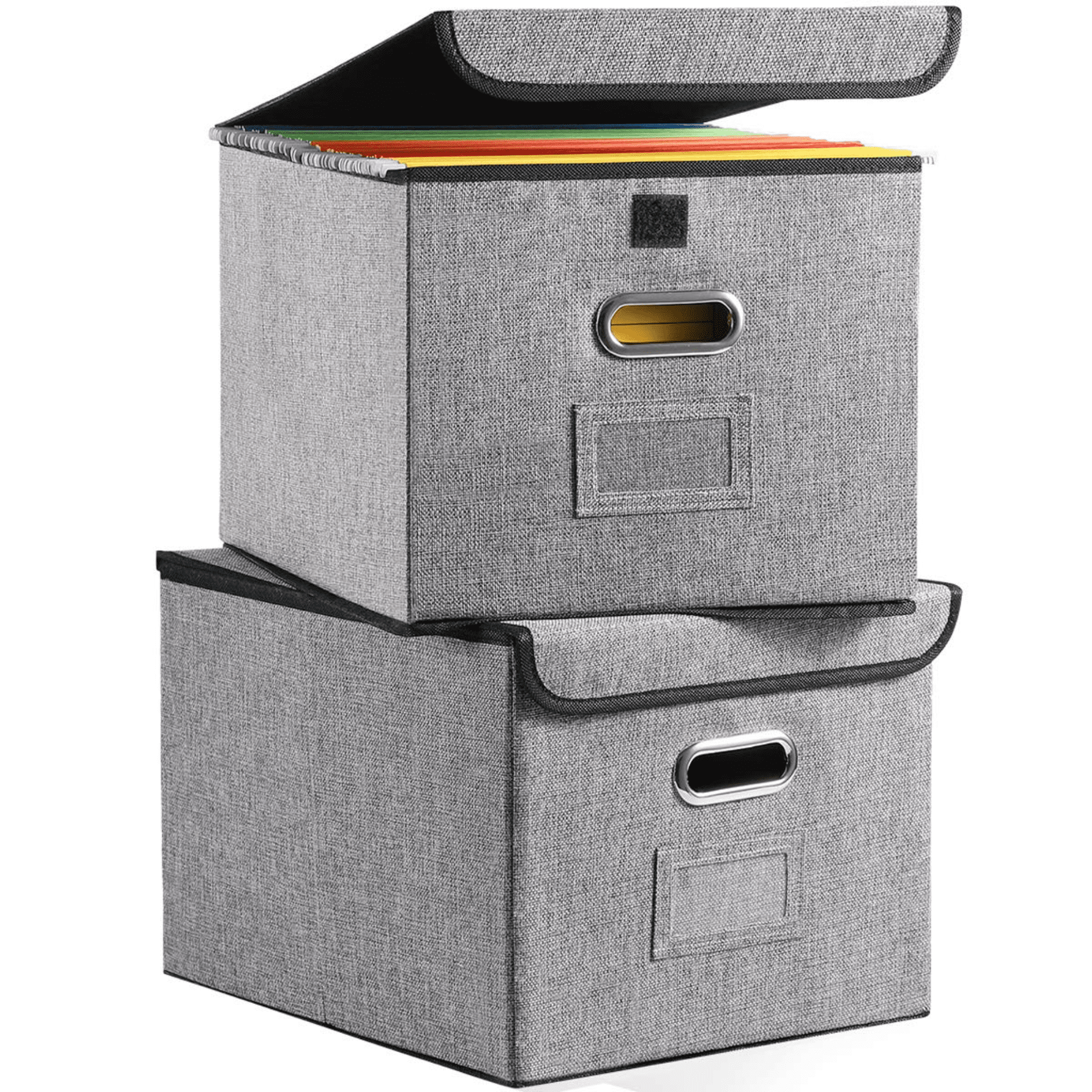 File Organizer Box, Office File Box With Lid, Decorative Collapsible