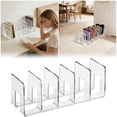 thumbnail image 1 of File Organizer for Desk with 5 Compartments, Acrylic File Organizer for Closet Vertical Paper Notebook Magazines Storage Invisible Bookshelf Floating, Shelf Dividers Holder in Home and Office, 1 of 5