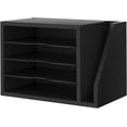 thumbnail image 1 of File Organizer Desktop, Wood Desk Organizer with 3 Adjustable Shelves, Mail Paper Sorter for Office, Home, File Holders for Envelopes, Mail Supplies or Magazines, Black, 1 of 14