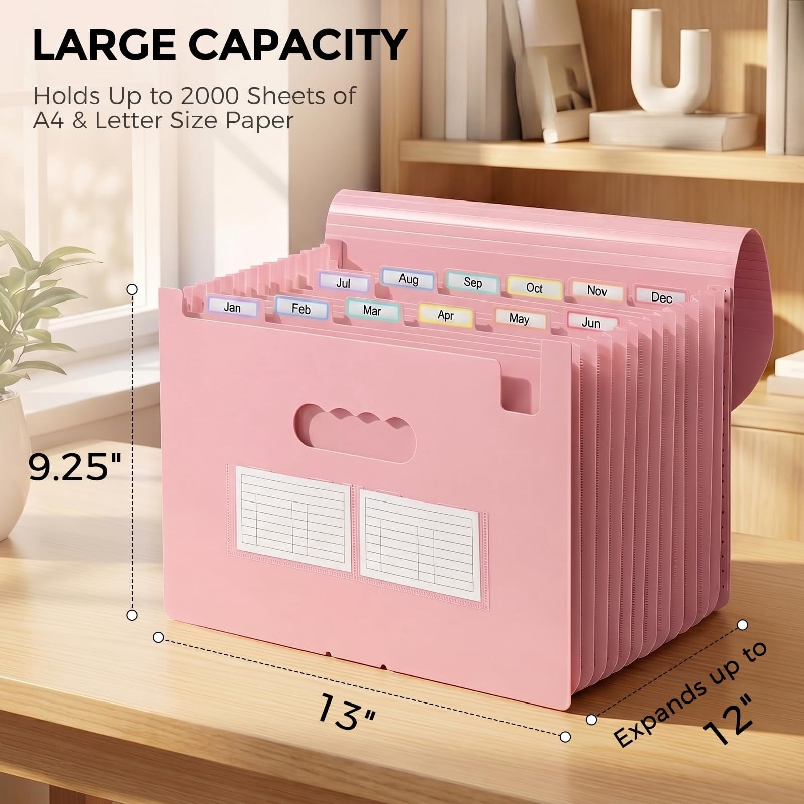 File Organizer, Expanding File Folder with Pockets, Portable Document ...