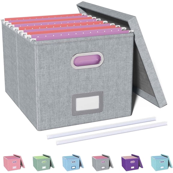 File Organizer, File Box, File Cabinet for Letter File Folder Storage, Hanging File Organizer for Office/Decor/Home,Document Organizer, 1 Pack,Gray-Box Only