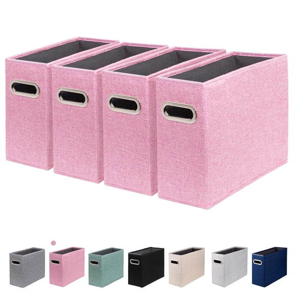 File Organizer, File Folders Organizer, Fabric Storage Box, Collapsible Paper Organizer with Metal Handle, Smooth PVC Rails, Only Box