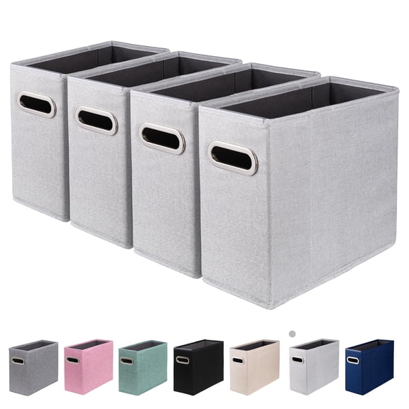 File Organizer, File Folders Organizer, Fabric Storage Box, Collapsible Paper Organizer with Metal Handle, Smooth PVC Rails, Only Box