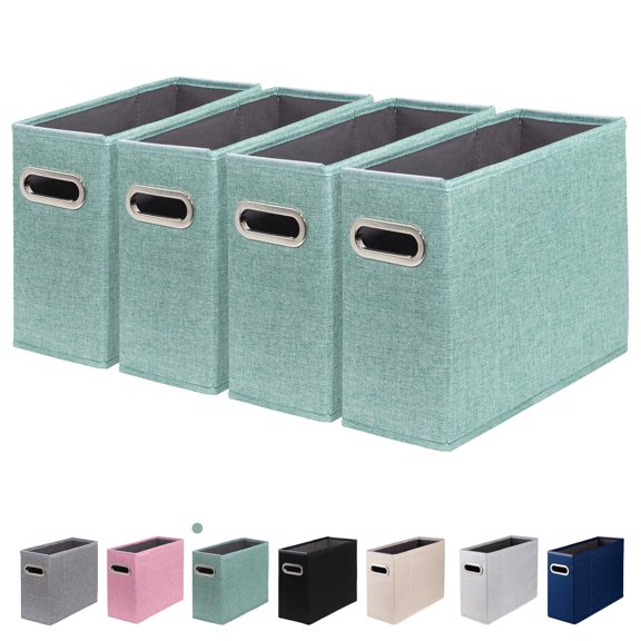 File Organizer, File Folders Organizer, Fabric Storage Box, Collapsible Paper Organizer with Metal Handle, Smooth PVC Rails, Only Box