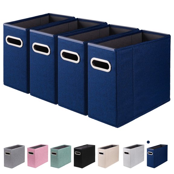 File Organizer, File Folders Organizer, Fabric Storage Box, Collapsible Paper Organizer with Metal Handle, Smooth PVC Rails, Only Box
