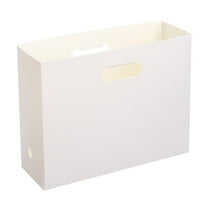 File Organizer,File Storage Box,Folding Storage Basket for School or Office,Plastic File Folder Organizer,Collapsible File Box for Hanging File Folder,Portable Filing Organizer with Handle,White