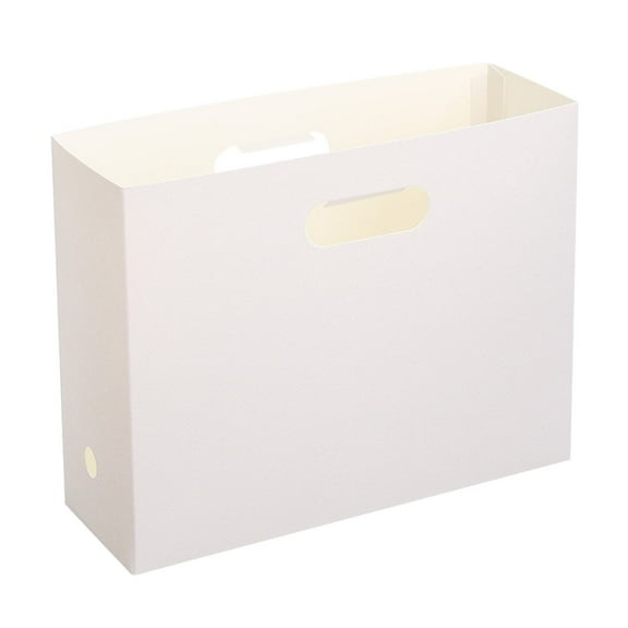 File Organizer,File Storage Box,Folding Storage Basket for School or Office,Plastic File Folder Organizer,Collapsible File Box for Hanging File Folder,Portable Filing Organizer with Handle,White