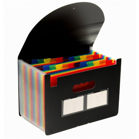 File Organizer Paper Expanding File Folder Accordion Document Holder with Blank Labels Desktop Accordion Folders Letter A4 Paper Document Storage Organizer 24 Pockets