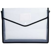 File Organizer, Tyeign Documents Holder Envelope Folder File Storage Bag with Snap Button Transparent Plastic Files Folders File Folders Hanging File Organizer File Folder Folder Organizer Black