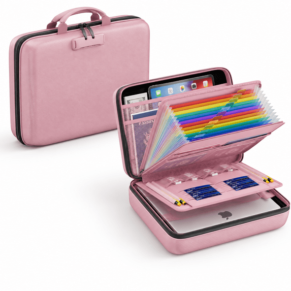 Folder Rack Like Hard File File Organizer With Lock Hard-shell Case Document Box 13 Pocket ...