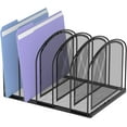 thumbnail image 1 of File Organizer for Desk 5-Section Mesh Desk Organizer Vertical File Holder Desktop Organizer File Sorter File Folder Holder for Office Supplies Black, 1 of 4