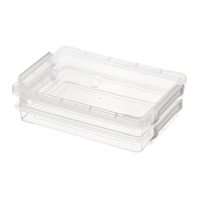 File Papers Storage Box with Lid and Buckle Closure Document Holders for Home 2pcs A5