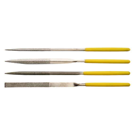 File Plastic Handle Metal Stone Grinding Flat Needle Jewelry Polishing Round File Fangkenuo