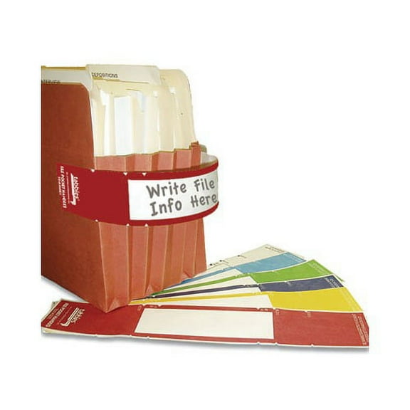 File Pocket Handles 9.63 x 2, Red/White, 4/Sheet, 12 Sheets/Pack