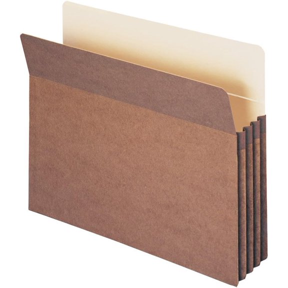 File Pocket, Straight-Cut Tab, 3-1/2" Expansion, Letter Size, Redrope, 25 per Box (73224)