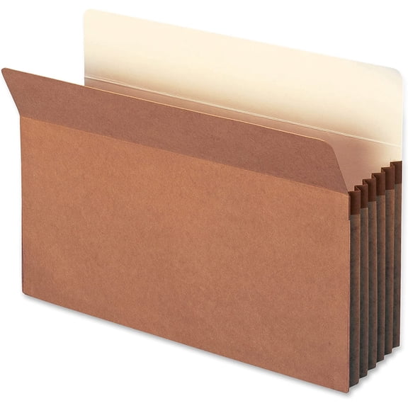 File Pocket, Straight-Cut Tab, 5-1/4" Expansion, Legal Size, Redrope, 10 per Box (74234)