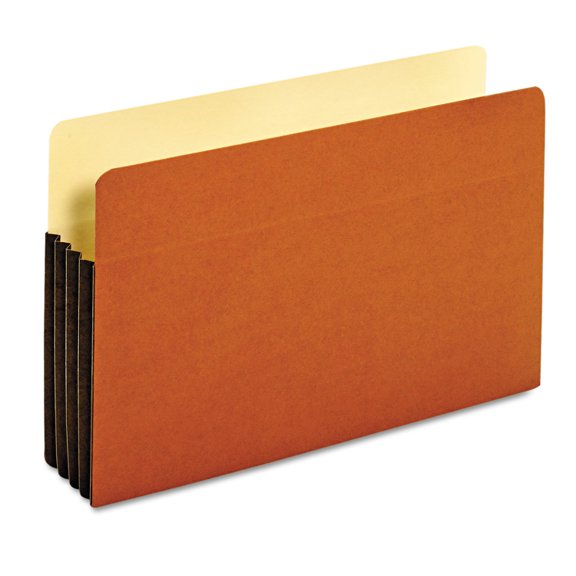 File Pocket W/ Tyvek, 3.5" Expansion, Legal Size, Redrope, 10/box | Bundle of 5 Boxes