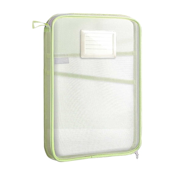 File Pouch Clear, Tyeign Mesh Zipper Pouch Bag Transparent Exams Stationery Holder Storage Bag File Bag Large Capacity Pencil Pouch Office Supplies Document Bags with Zipper Green