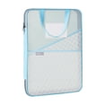 thumbnail image 1 of File Pouch Document Holder, Tyeign Mesh Zipper Pouch Bag Transparent Exams Stationery Holder Storage Bag File Bag Large Capacity Pencil Pouch Office Supplies Files Folder Pouch Blue, 1 of 9