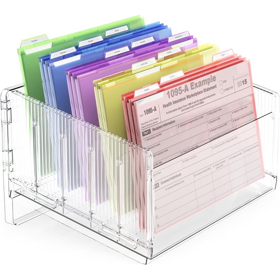 File Sorter Organizer, 5 Sections Acrylic Letter Tray for Desk, Mail Organizer Holder Envelopes, Mail, Electronics 1Pack