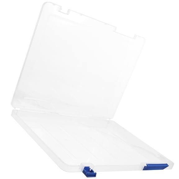 CIMAXIC Transparent Plastic Scrapbook Paper Storage Box for Home File Organization