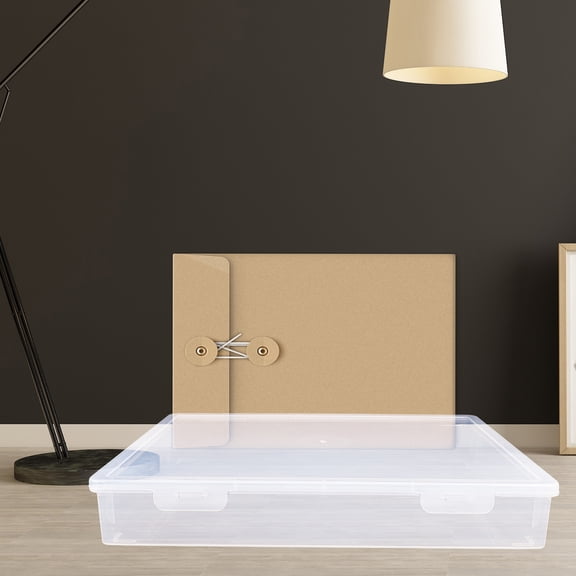 NICERIO Office Storage Container Flat Home Office 1Pack 12.8X9.1X2In