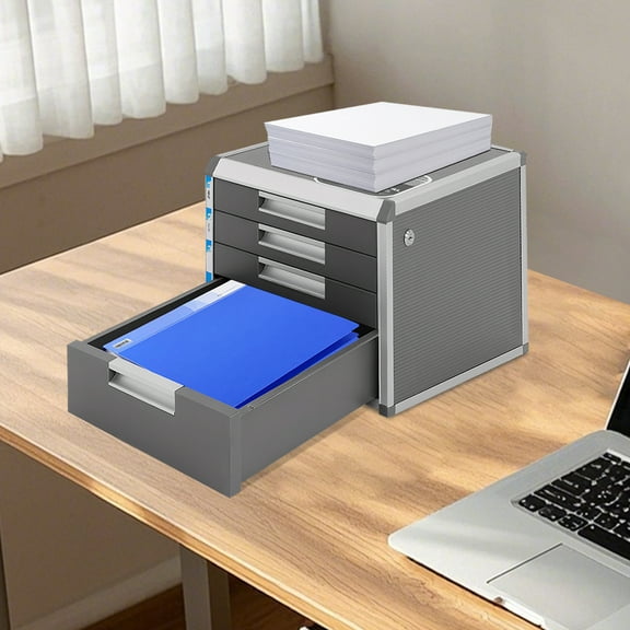 File Storage Cabinet with Lockable Drawers, File Cabinet with 4 Drawers, Document Storage Box for Offices and Homes