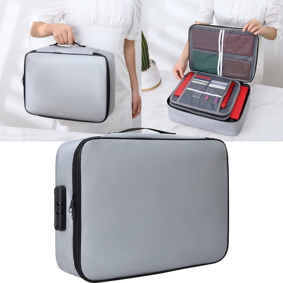 File Storage Fireproof Document Fireproof Locking File Storage Chest Fire Box Fireproof File Box With Lock With Inserts Bags And Zipper