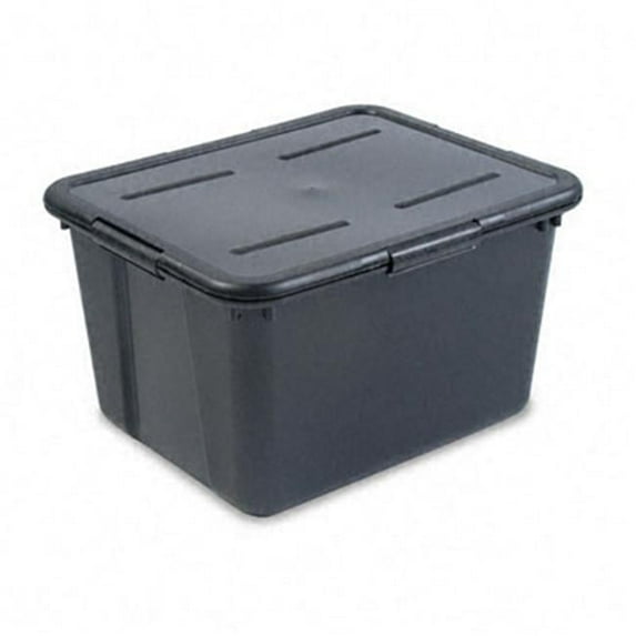 File Tote With Lid Legal/Letter Plastic 19 x 15-1/2 x 11 Black