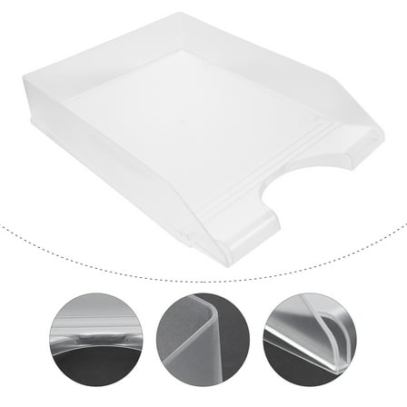 File Tray Holder Desk Organizer Paper Trays Stackable Magazine Rack Desktop Sorter Storage Letter Officebins Bin