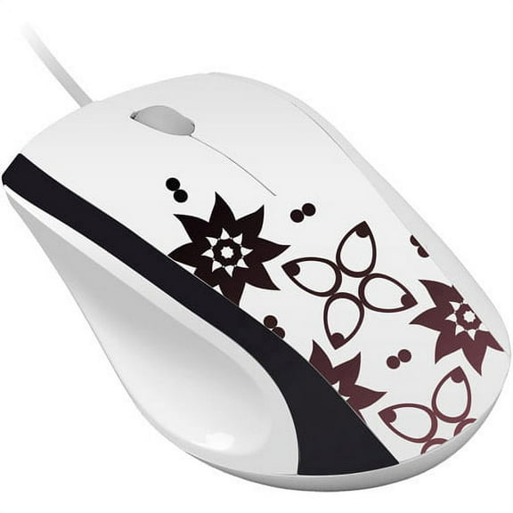 FileMate Imagine Series M2810 Wired Optical Mouse, White/Assorted Pattern