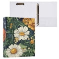 thumbnail image 1 of Filed Flowers 3 Ring Binders 1.5 inch Hardcover File Folders with Interior Pockets A4 Size Organizer for School Office Hospital, 1 of 7