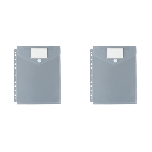 Files and folders for kids,Clear Binder Envelopes, 11-Hole Vertical Opening Letter Size Plastic File Pockets with Hook and Loop Closure for Office, 2 Pack