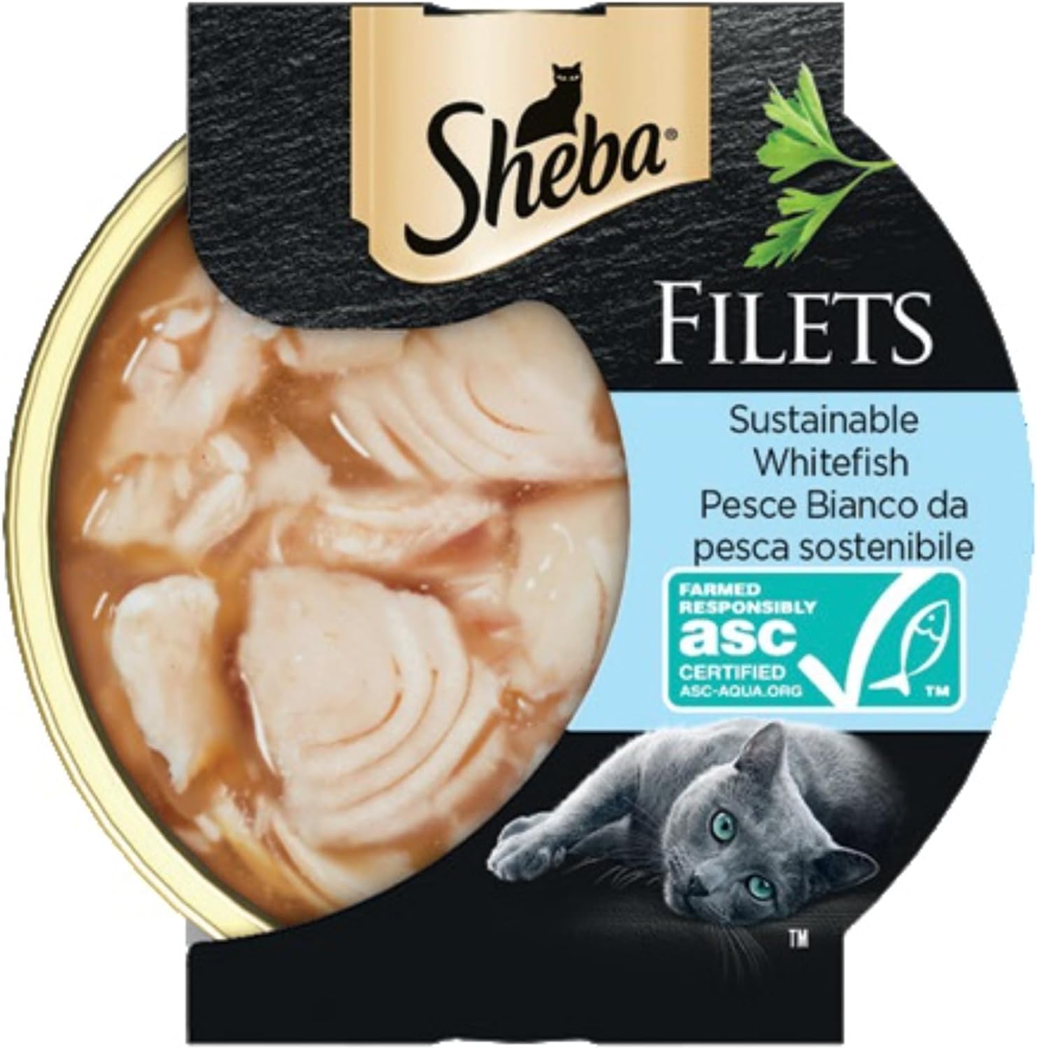 Filets Aliments Humides Pour Chats Au Goût De Poisson Blanc, 32 Bacs De 60 G Chacune, Total 1920