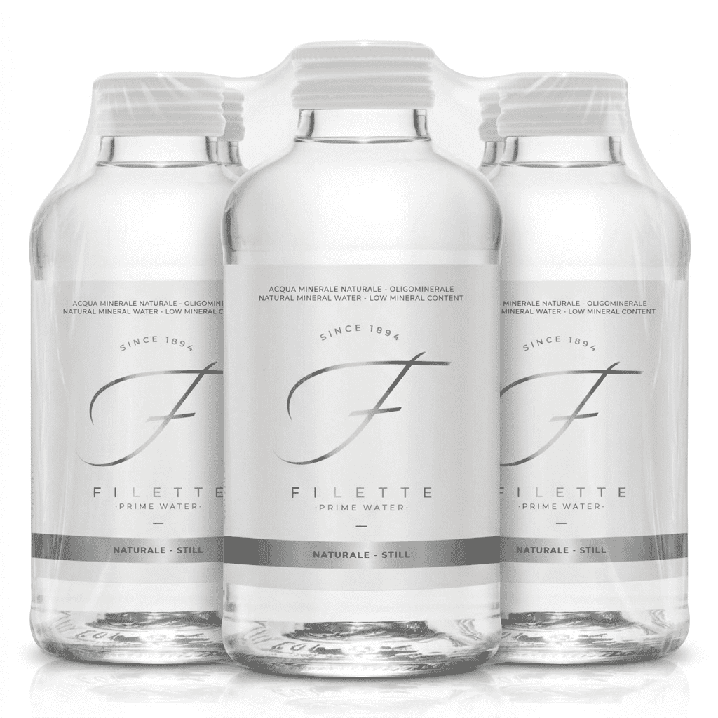 Filette Prime Natural Mineral Water, 16 fl oz (470 ml), Italian Still Water, Glass Bottles, Bottled at Source, pack of 6