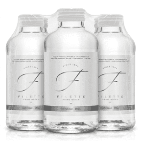 Filette Prime Natural Mineral Water, 16 fl oz (470 ml), Italian Still Water, Glass Bottles, Bottled at Source, pack of 6