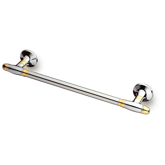 Filigrana Polished chrome and gold 20" medium towel bar. Towel rail