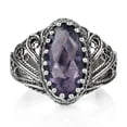 thumbnail image 1 of Filigree Art Amethyst Gemstone Angel Design Women Silver Cocktail Ring, 1 of 7