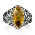 thumbnail image 1 of Filigree Art Citrine Gemstone Angel Design Women Silver Cocktail Ring, 1 of 4
