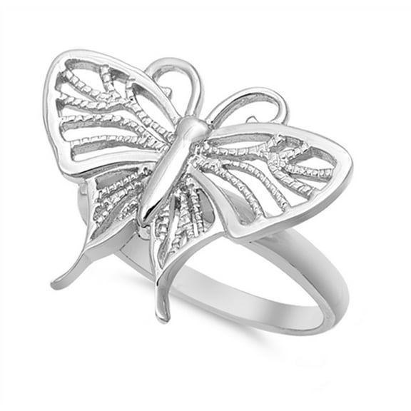 Filigree Butterfly Wholesale Animal Ring 925 Sterling Silver Band Jewelry Female Male Unisex Size 5