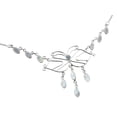 thumbnail image 1 of Filigree Butterfly with Genuine Rainbow Moonstone Cascading Drops 18" Sterling Silver Necklace, 1 of 2