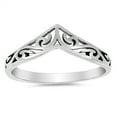 thumbnail image 1 of Filigree Celtic Chevron Thumb Ring 925 Sterling Silver Victorian Band Jewelry Female Male Size 4, 1 of 4