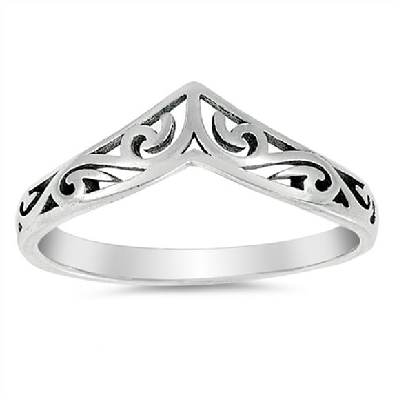 Filigree Celtic Chevron Thumb Ring 925 Sterling Silver Victorian Band Jewelry Female Male Size 4