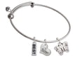 thumbnail image 1 of Filigree Curls Butterfly Sister Heart Expandable Bangle Bracelet, 1 of 1