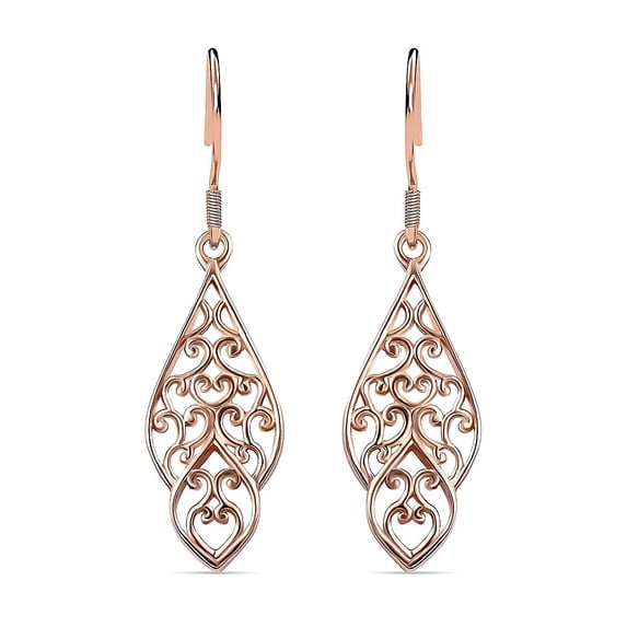 Filigree Dangle Earrings for Women Jewelry 925 Sterling Silver Rose Gold Plated Jewelry Birthday Gifts for Women