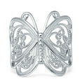 thumbnail image 1 of Filigree Design Butterfly Fashion Ring 925 Sterling Silver Size 5, 1 of 6