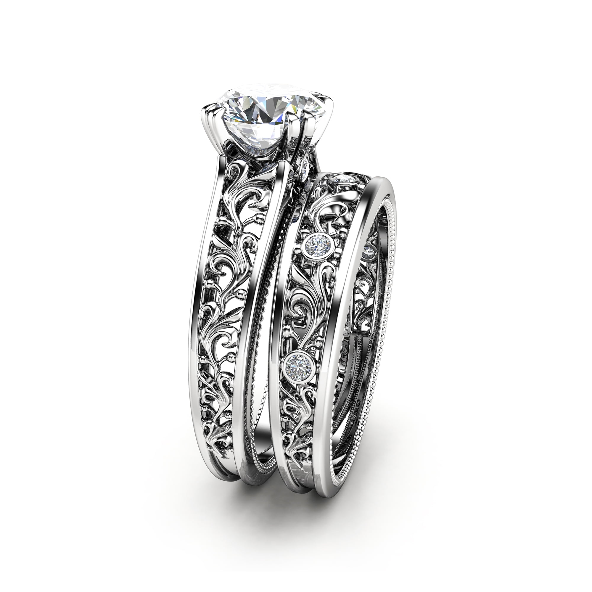 Filigree Rrings Filigree Engagement Ring Set - Walmart.com